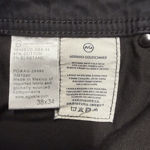 AG Adriano Goldschmied Protege Jeans Mens 38x24 Black Straight Pants - Picture 4 of 8